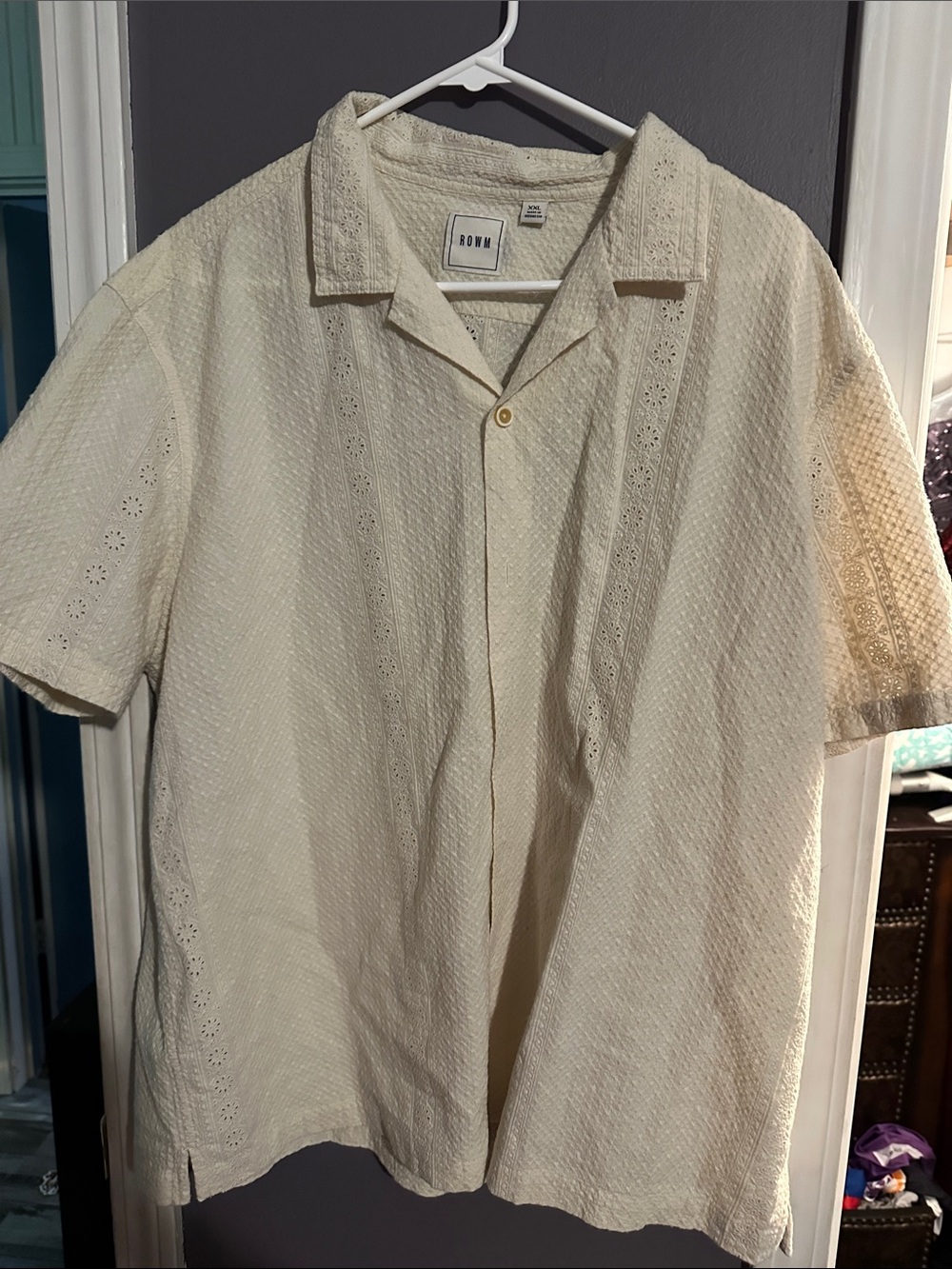 Rown Cream Short-Sleeve Button-Down Shirt